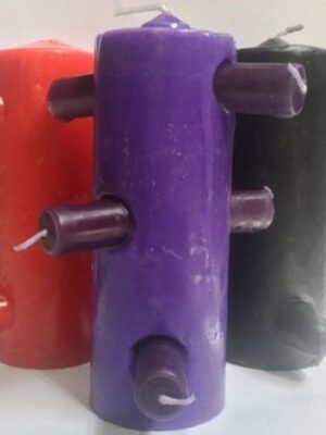 *Velón 7 Mechas Tumba Trabajos Morado