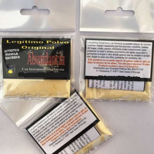 Polvo Esotérico Ritualizado Abundancia con instrucciones y oración