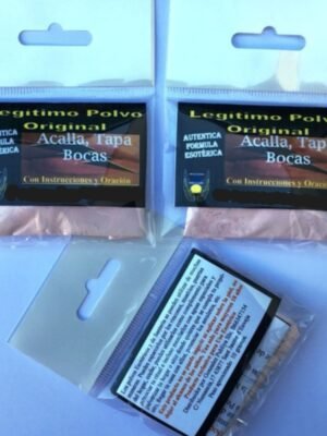 Polvo Tapa Bocas, Callar Habladurías, con Instrucciones y oración
