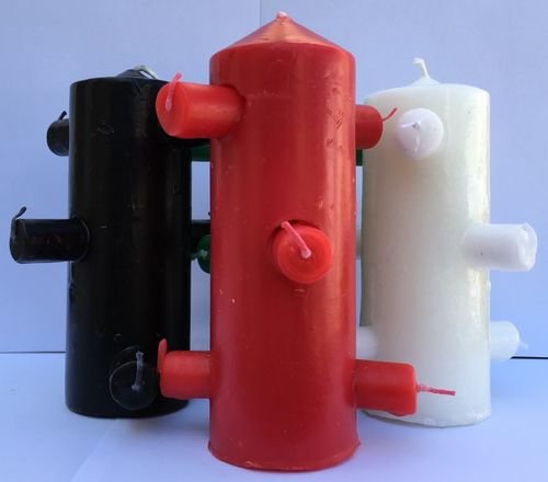 *Velón 7 Mechas Tumba Trabajos Rojo