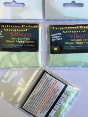 Polvo Víbora Contra Daños. con Instrucciones y Oración