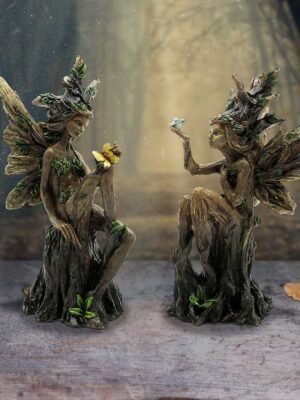Figuras de hadas del árbol Belleza del bosque (juego de 2) 15,5 cm