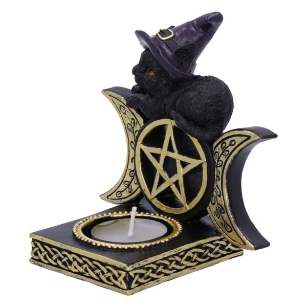 Portavelas de té mágico negro de 11,2 cm