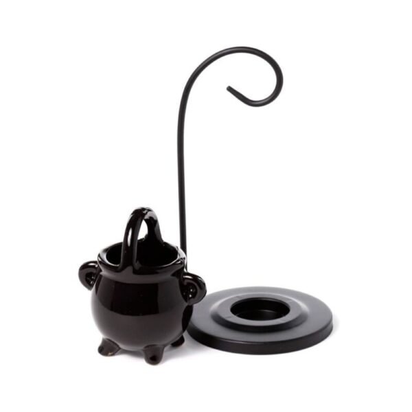 Quemador de Aceite Colgante con Soporte - Caldero Negro