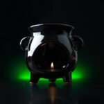 Quemador de Aceite de Cerámica Cuenco Negro Grande