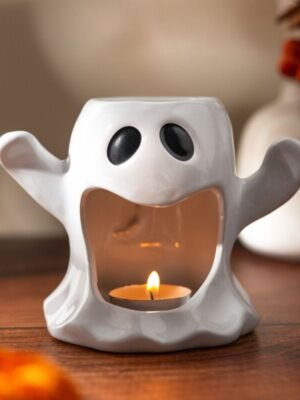 Quemador de Aceite y Cera de Cerámica con Forma de Fantasma