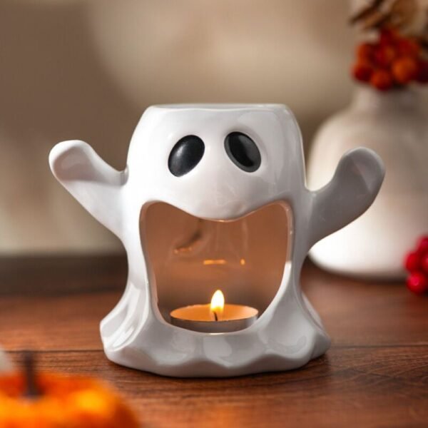 Quemador de Aceite y Cera de Cerámica con Forma de Fantasma
