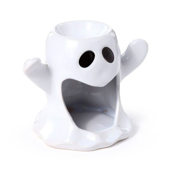 Quemador de Aceite y Cera de Cerámica con Forma de Fantasma