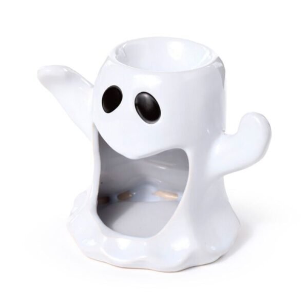 Quemador de Aceite y Cera de Cerámica con Forma de Fantasma