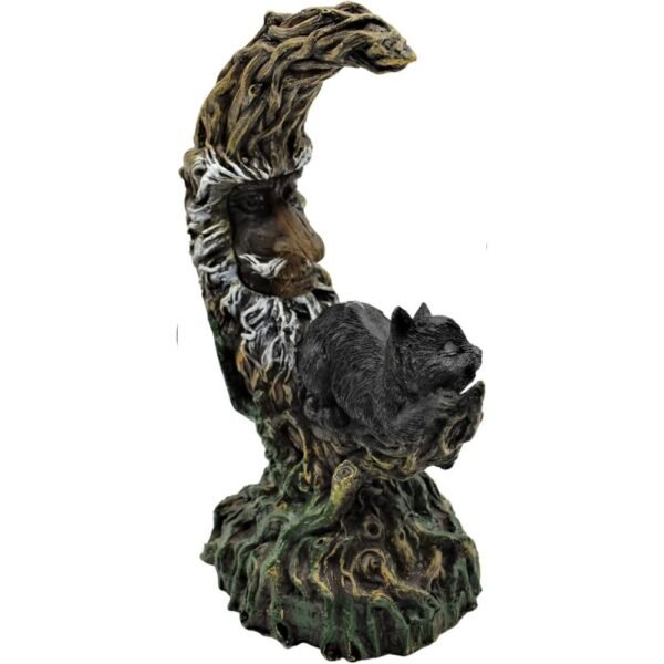 Gato negro durmiendo en Greenman luz nocturna LED