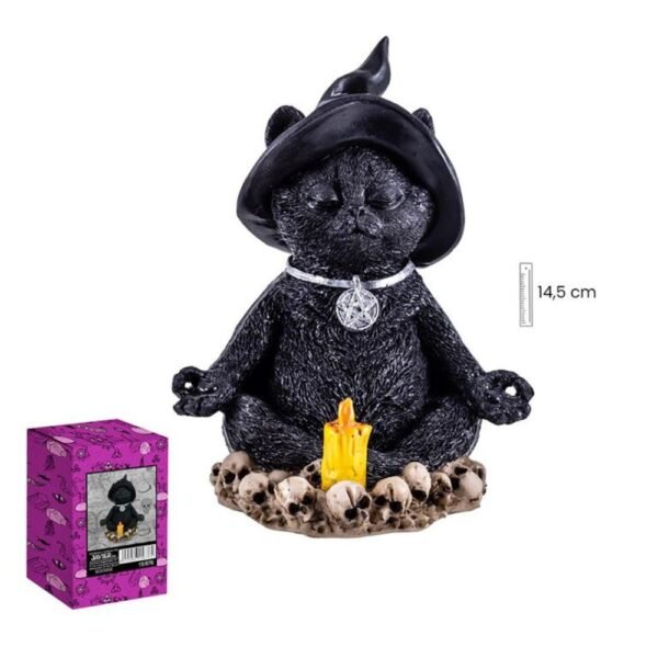 GATO BRUJO CON VELA 15CM Gato Brujo con Vela 15CM