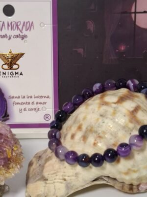 Pulsera de Mineral Ágata Morada