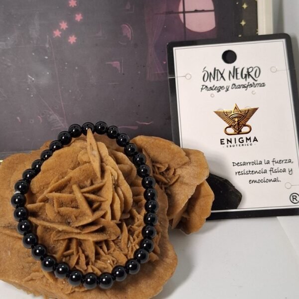 Pulsera de Mineral Ónix Negro