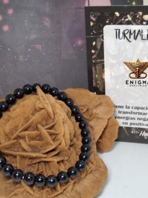 Pulsera de Mineral Turmalina Negra