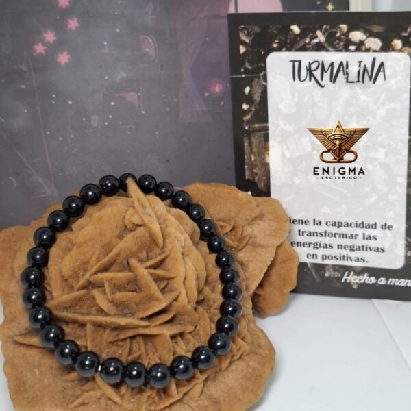 Pulsera de Mineral Turmalina Negra