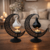Quemador de Aceite Colgante con Soporte de Luna – Caldero Negro o Blanco