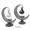 Quemador de Aceite Colgante con Soporte de Luna – Caldero Negro o Blanco