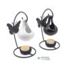 Quemador de Aceite Colgante con Soporte de Mariposa – Caldero Negro o Blanco