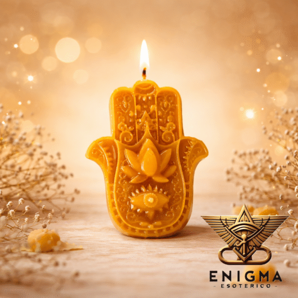 Vela de Miel Mano de Fátima 9cm