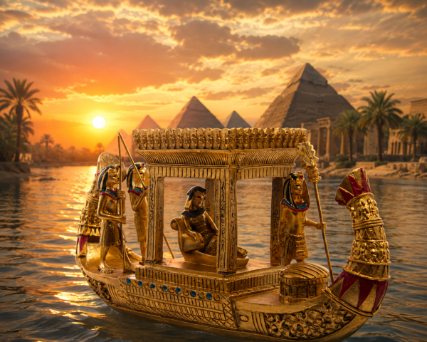 Figura Egipto Bote Egipcio Vaso Canopo Egipcio Dorado