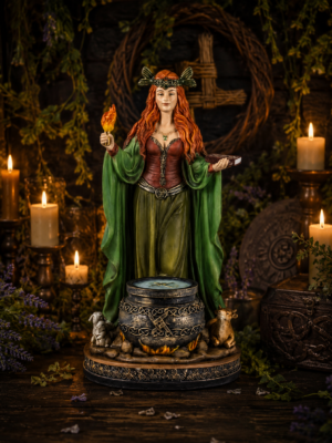 brigid fondo Brigid – Diosa Celta de la Fertilidad, la Sanación y la Inspiración Divina (20 cm)