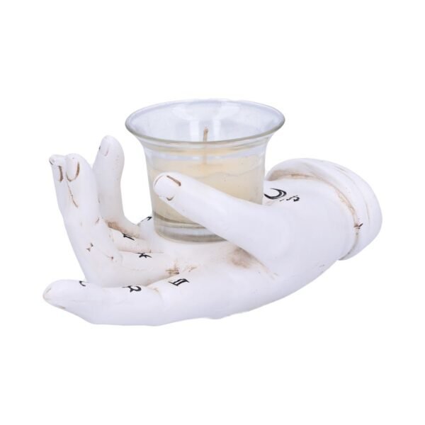 u5530t1-1 Portavelas de Quiromancia Blanco (18,3 cm)
