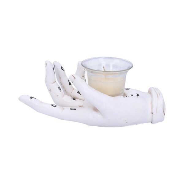 u5530t1-3 Portavelas de Quiromancia Blanco (18,3 cm)