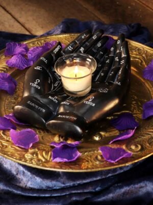 u5532t1-7 Portavelas Palmist’s Guide Negro